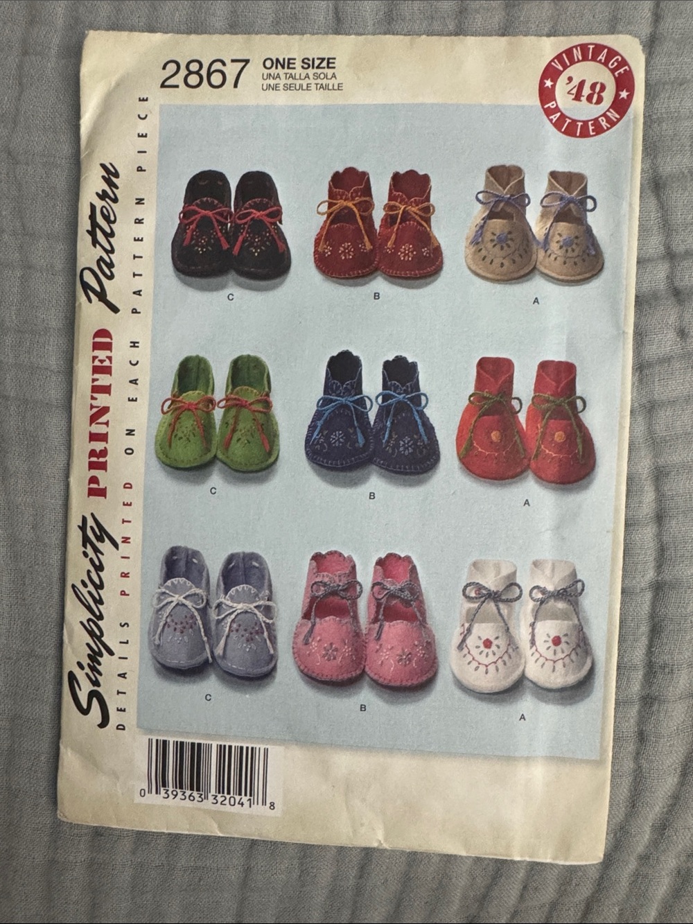 Simplicity Kids Shoes Pattern 2867